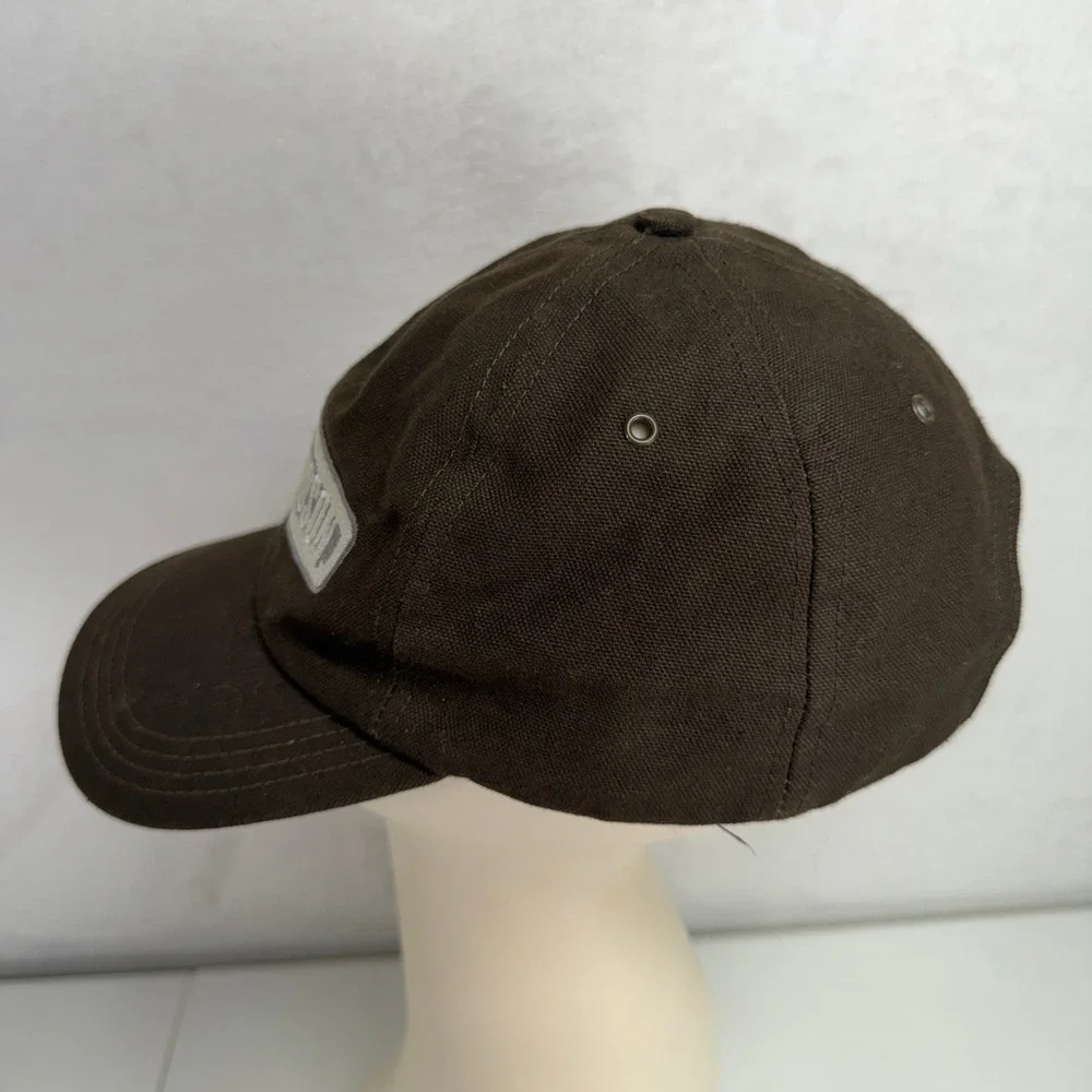 Harley Davidson Hat Dad Cap Brown Canvas Leather Strapback Embroidered Biker